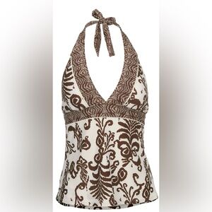 NWT Athens Tankini Cream Brown Halter